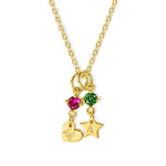 Star & Heart BIrthstone Initial Necklace - United Bracelets