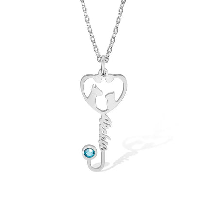 Stethoscope Name Necklace for Veterinarians - United Bracelets