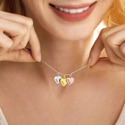 Three Tone Heart Pendant Necklace - United Bracelets