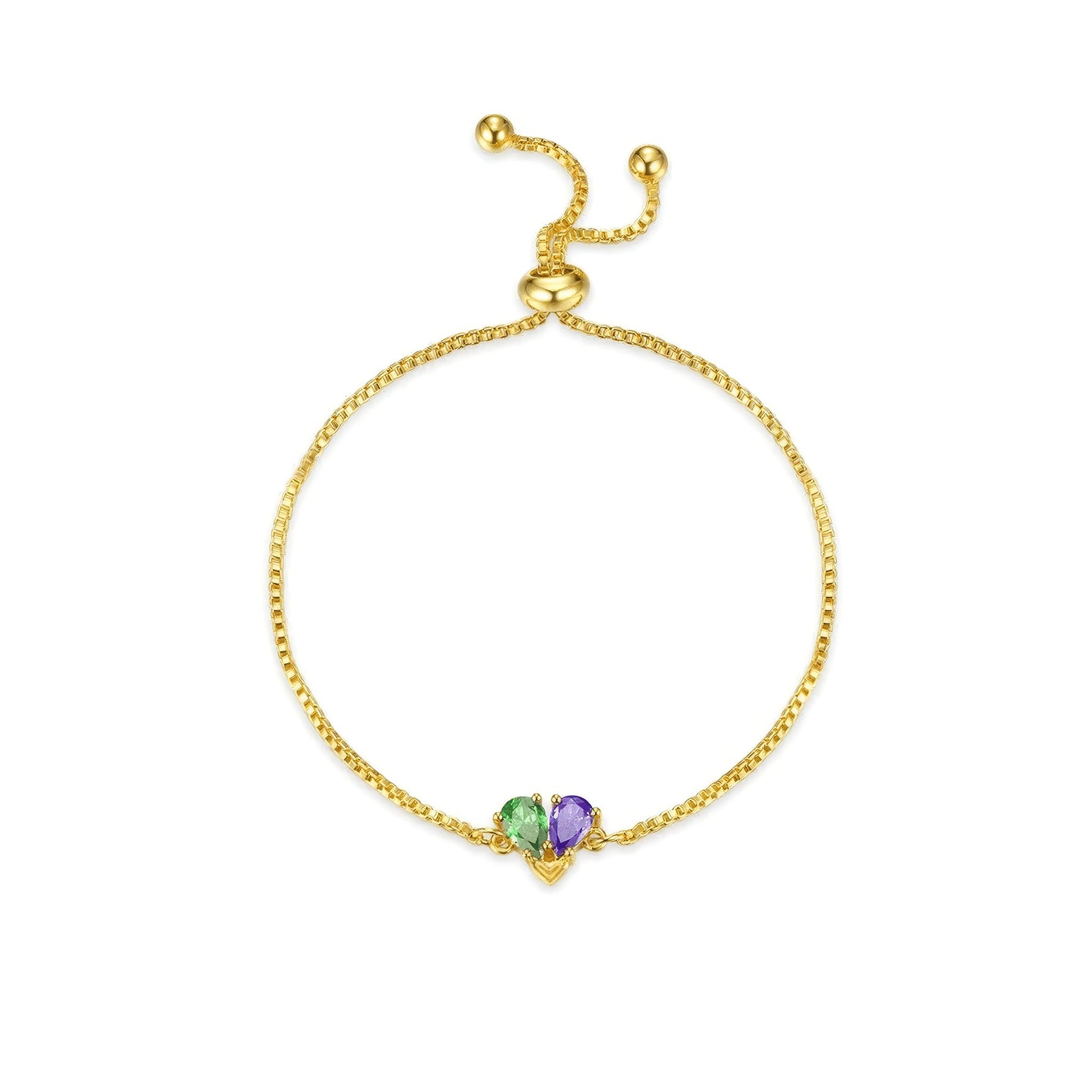 Toi et Moi Pear Birthstone Bracelet - United Bracelets