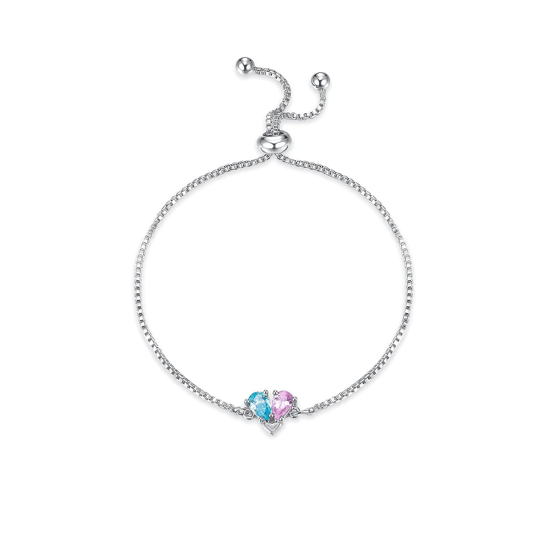 Toi et Moi Pear Birthstone Bracelet - United Bracelets