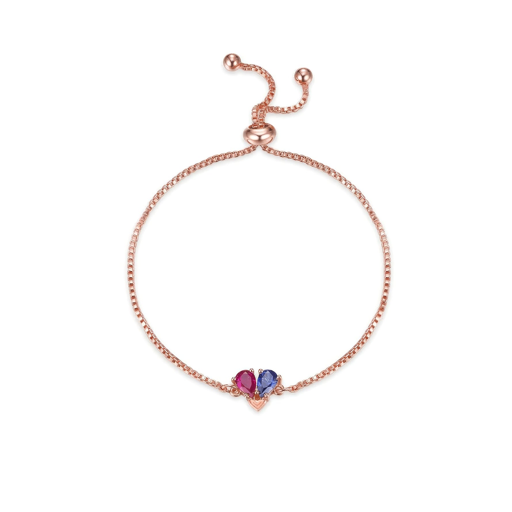 Toi et Moi Pear Birthstone Bracelet - United Bracelets