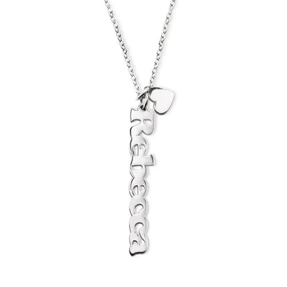 Vertical Name Necklace with Heart Pendant &amp; 1 to 4 Names - United Bracelets