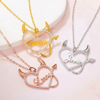 Wicked Name Necklace with Heart Design - United Bracelets