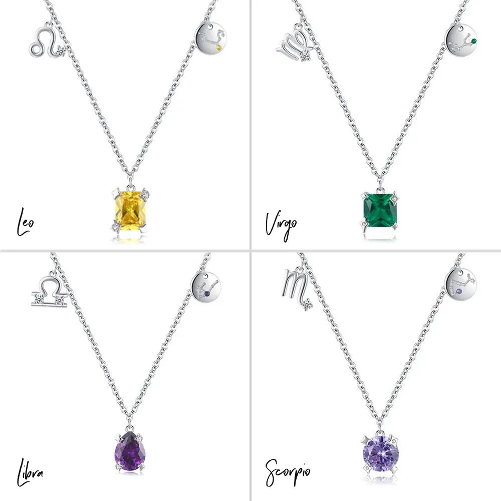 Zodiac Sign Birthstone Necklace - United Bracelets